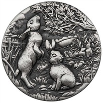 Silver Numis Australian Lunar Rabbit 2023 Antique Coin 2 oz