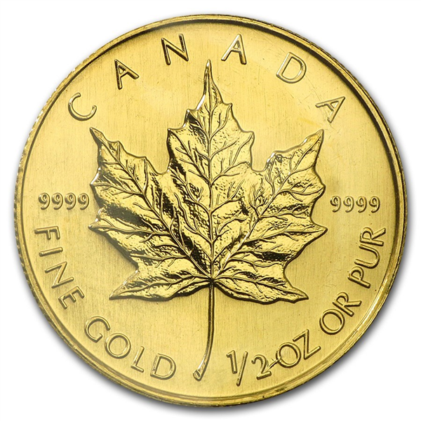 2002 1/2 oz Canada Maple Leaf .9999 Gold Coin BU