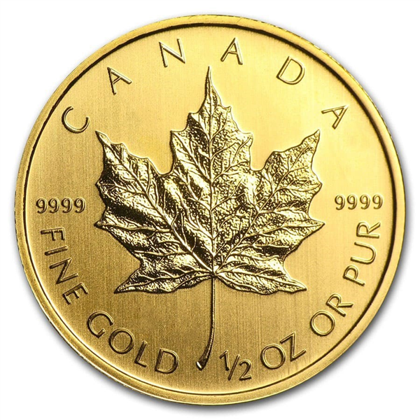 2021 1/2 oz Canada Maple Leaf .9999 Gold Coin BU