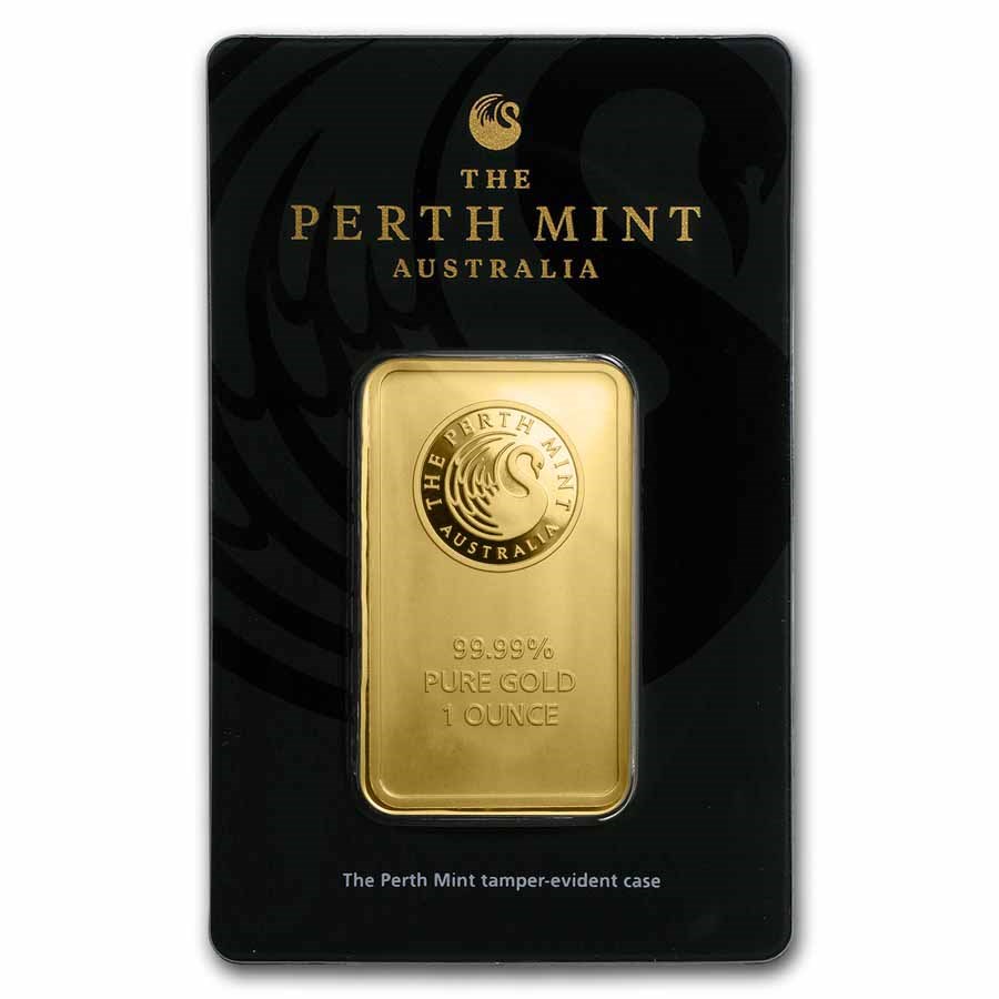 Gold 1 Oz Perth Mint Minted Bar Silver Bullion