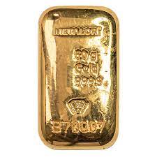 Gold 50 Gram Metalor Cast Bar | Silver Bullion